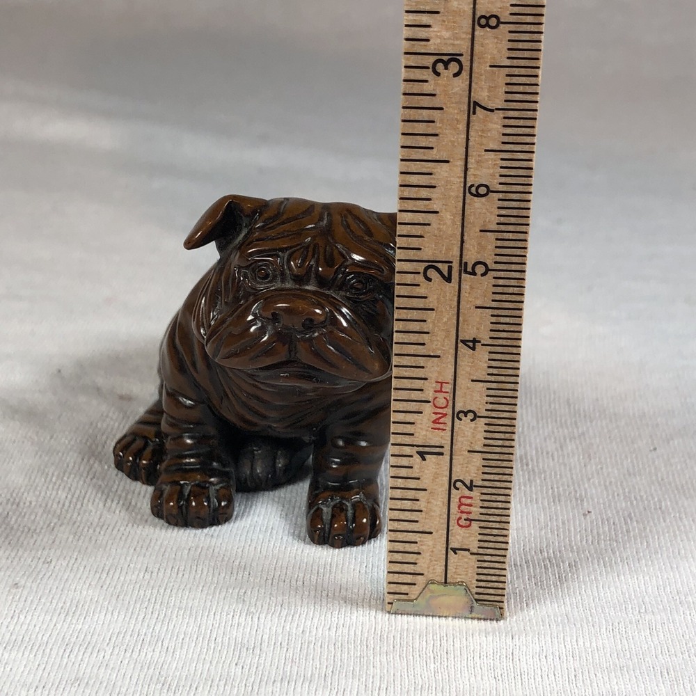 Vintage Aldon Accessories Bulldog Dog Figurine Taiwan Imitation Shou Shan Stone - Picture 7 of 8
